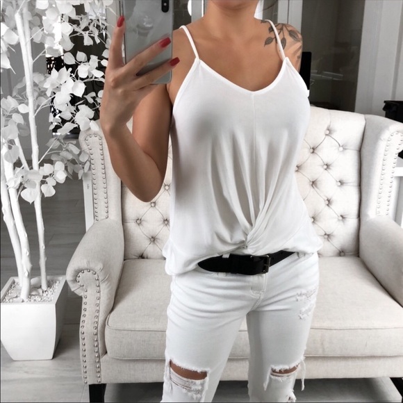 ❄️SALE❄️ Knots Black or White Modal Tanks - Picture 4 of 6